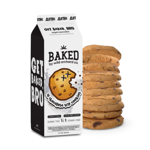 Wild Orchard Baked Delta 9 THC + CBD 1:1 Chocolate Trip Cookies - Image 2
