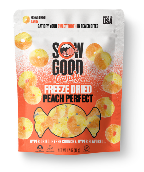 Freeze Dried Peach Rings - Sow Good Candy