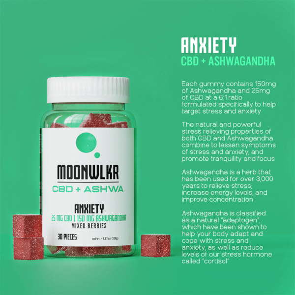 Moonwlkr CBD & Ashwagandha Anxiety Relief Gummies - Mixed Berry 30ct - Image 3
