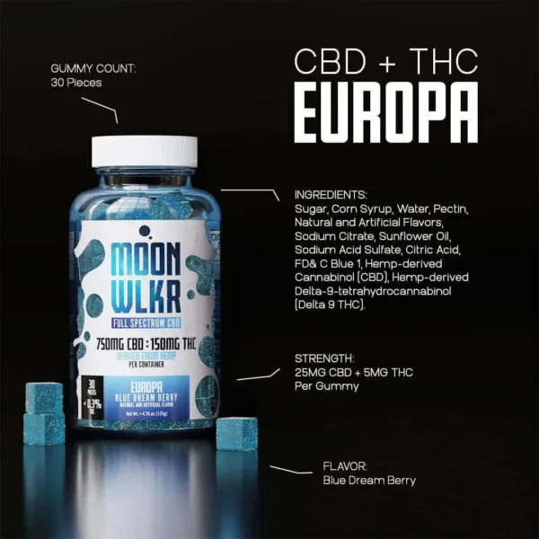 Moonwlkr CBD + Delta 9 THC Gummies - Blue Dream Berry - Image 3