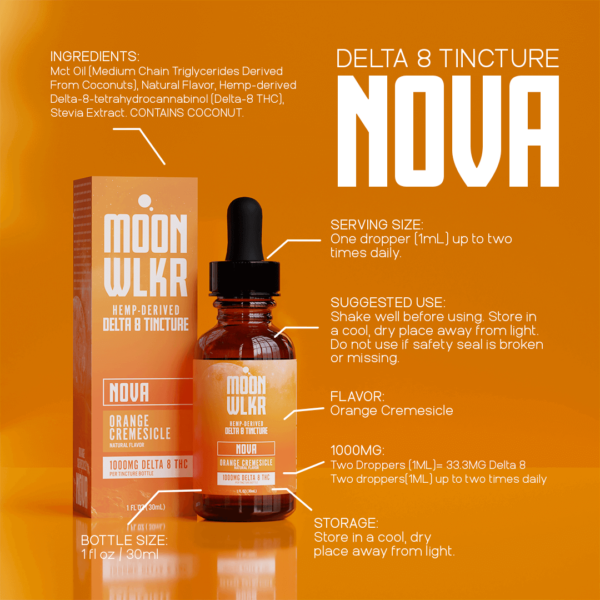 Moonwlkr Delta 8 Tincture 1,000mg - Orange - Image 3
