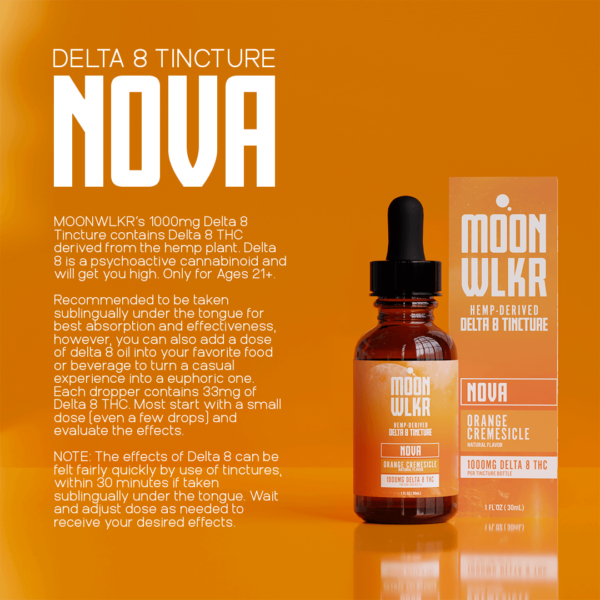 Moonwlkr Delta 8 Tincture 1,000mg - Orange - Image 4