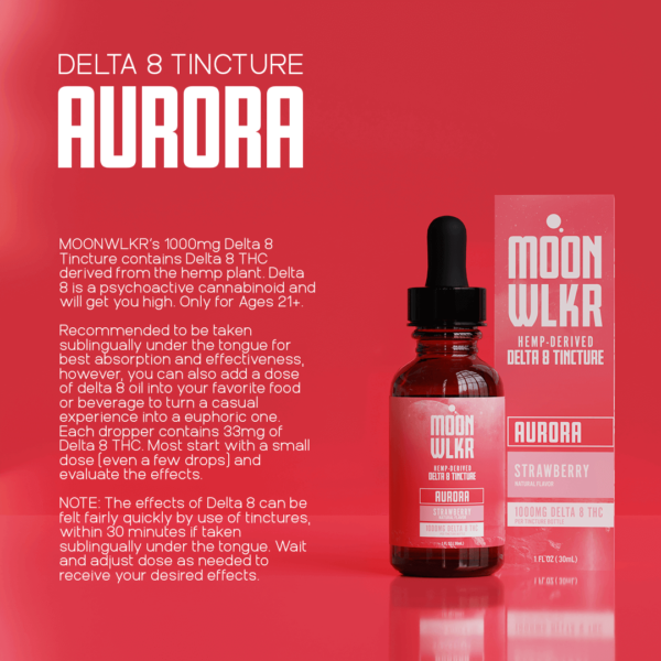 Moonwlkr Delta 8 Tincture 1,000mg - Strawberry - Image 3
