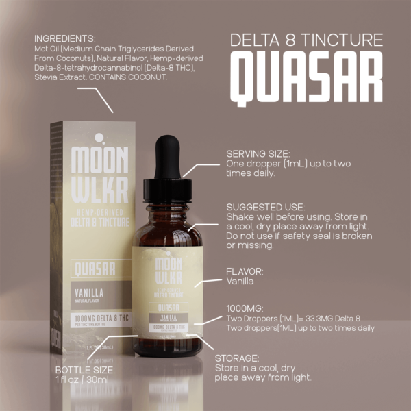 Moonwlkr Delta 8 Tincture 1,000mg - Vanilla - Image 2